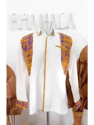 Kemeja Batik Nusantara Putih